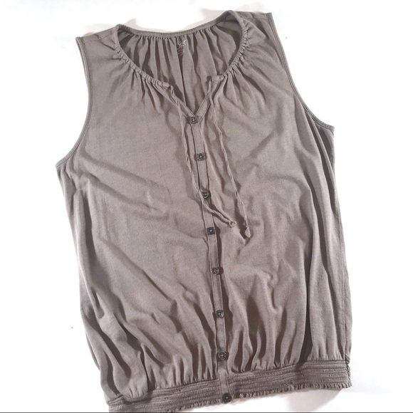 LOFT Tops - LOFT Tan Button Front Tank (XSP)